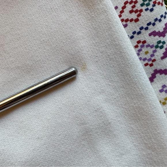 Vintage BLAST Petites Cream Floral Geometric Print Sweatshirt – Size M - Picture 11 of 12